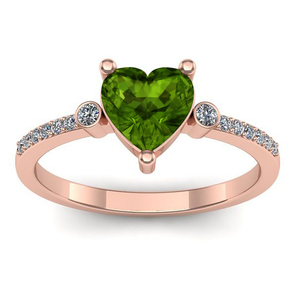 Inel cu peridot inima