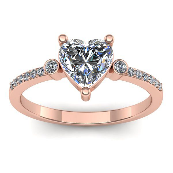 Inel de logodna cu diamant de laborator inima