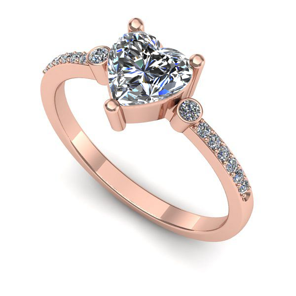 Inel din aur roz cu safir alb