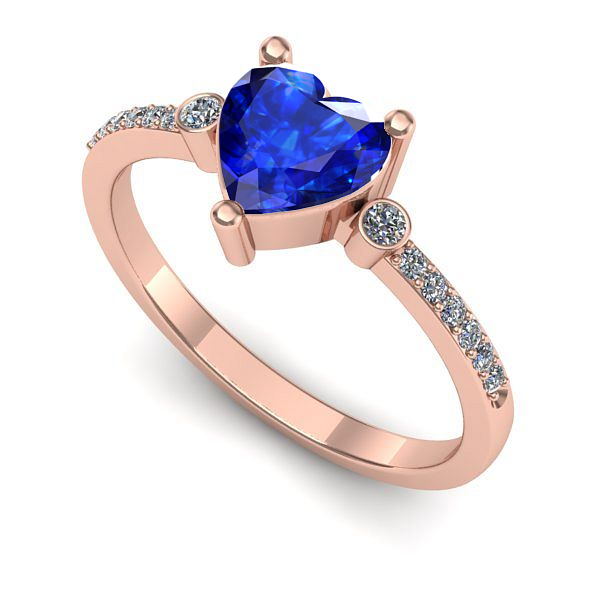 Inel din aur roz cu safir