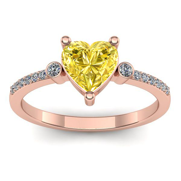 Inel de logodna cu safir galben inima