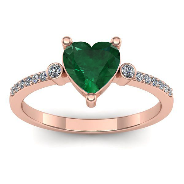 Inel logodna cu smarald inima