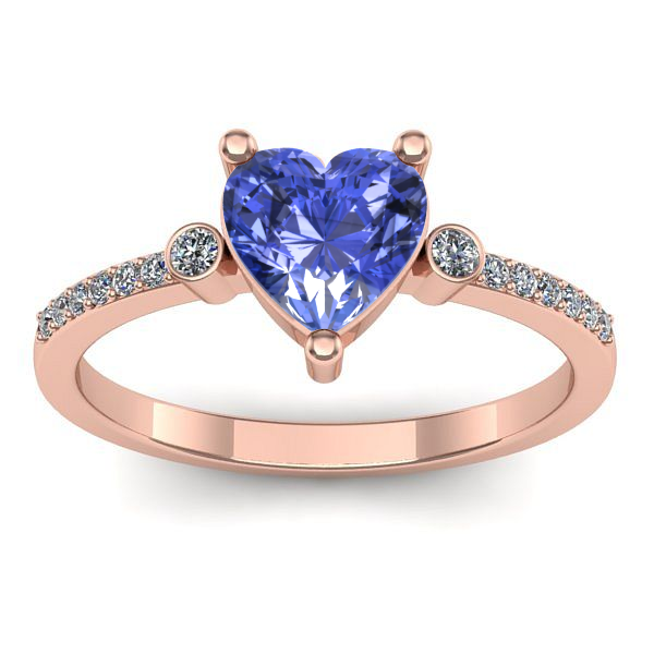 Inel cu tanzanit inima