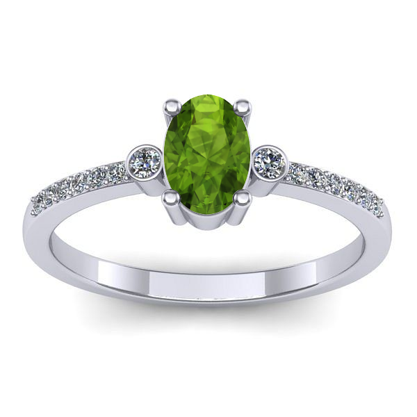 Inel logodna cu peridot oval