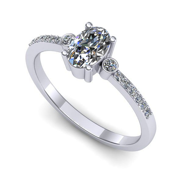 Inel din aur alb cu safir alb