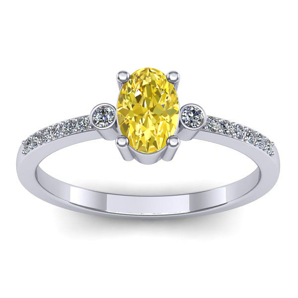 Inel de logodna cu safir galben oval