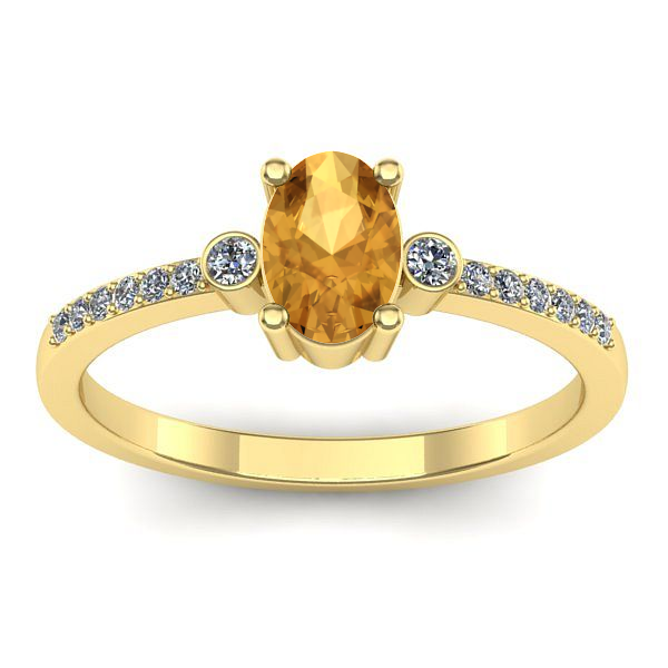 Inel de logodna cu citrin oval
