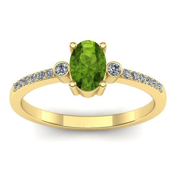 Inel de logodna cu peridot oval