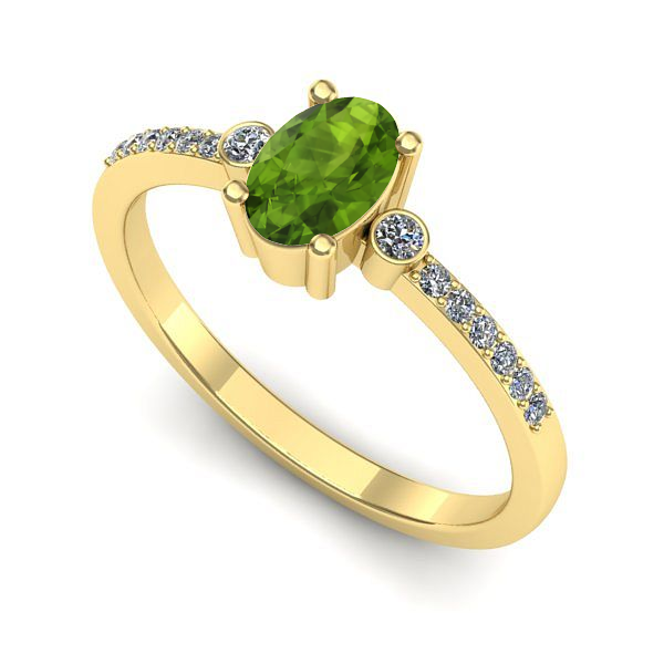 Inel din aur galben cu peridot