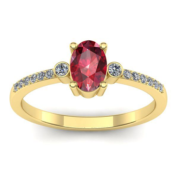 Inel cu rubin oval