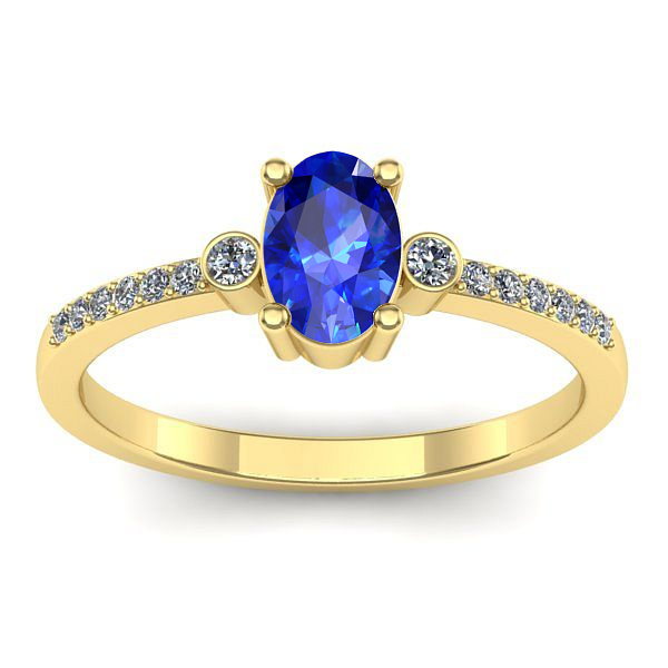 Inel de logodna cu safir oval