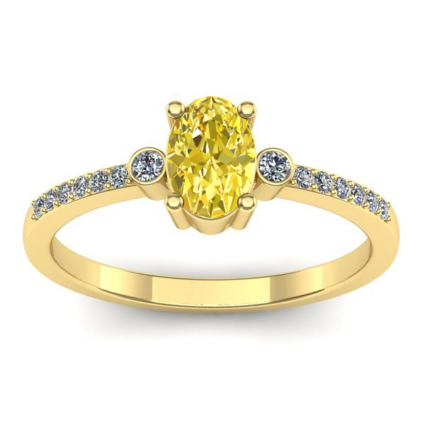 Inel logodna cu safir galben oval