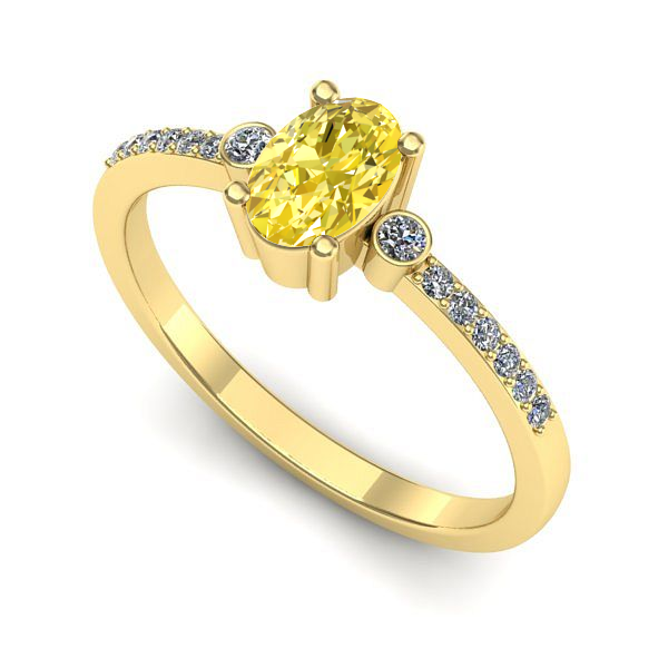 Inel logodna din aur galben cu safir galben