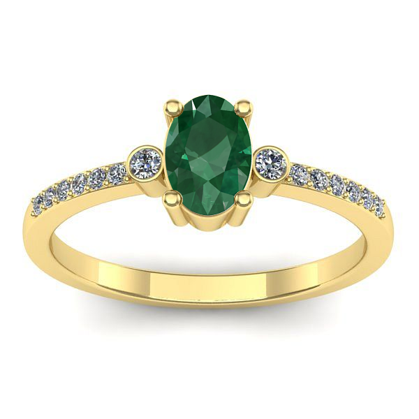 Inel logodna cu smarald oval