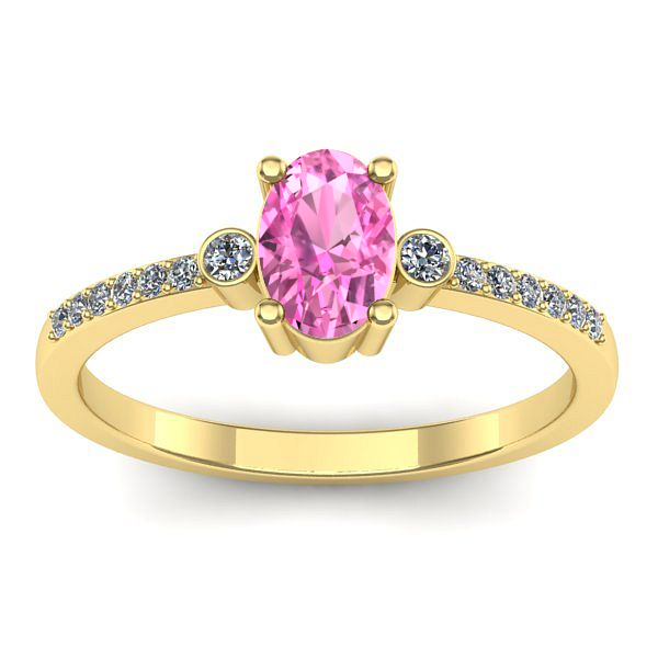 Inel de logodna cu safir roz oval