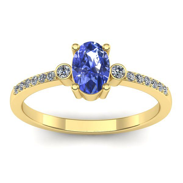 Inel cu tanzanit oval