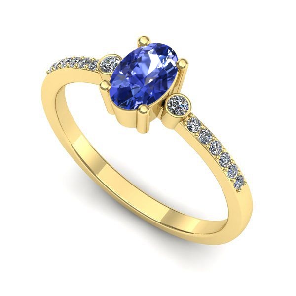 Inel din aur galben cu tanzanit