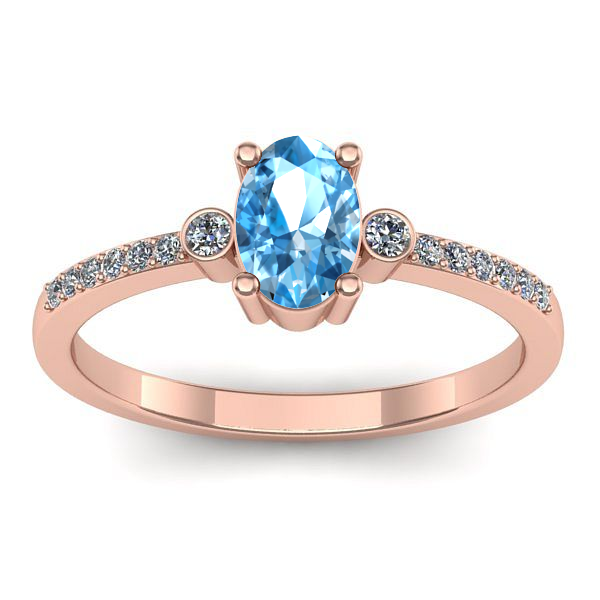Inel cu topaz blue oval