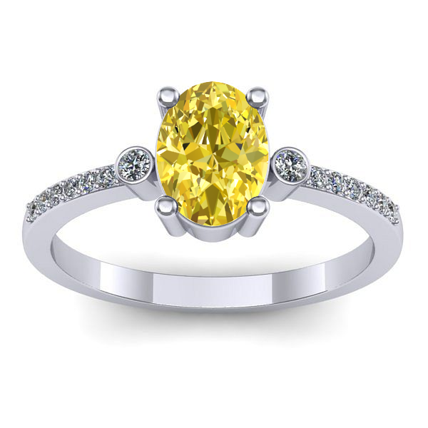 Inel cu safir galben oval