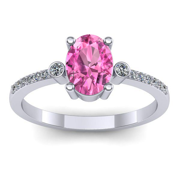 Inel de logodna cu safir roz oval