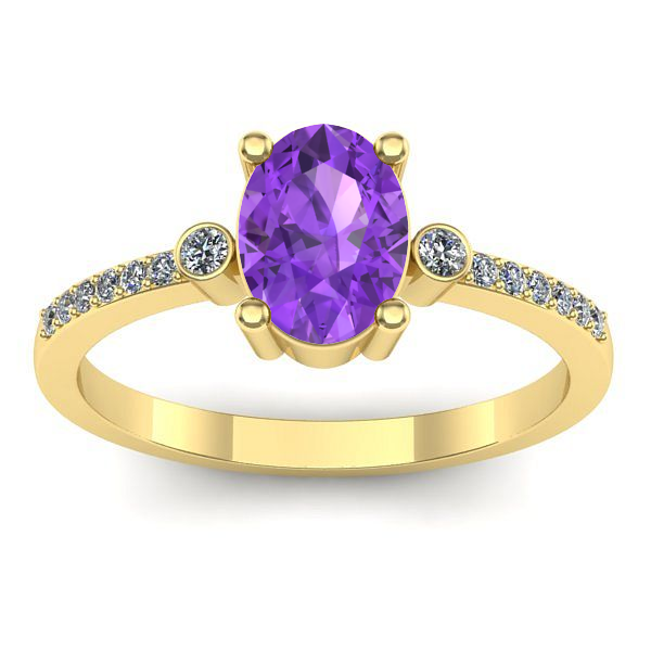 Inel logodna cu ametist oval