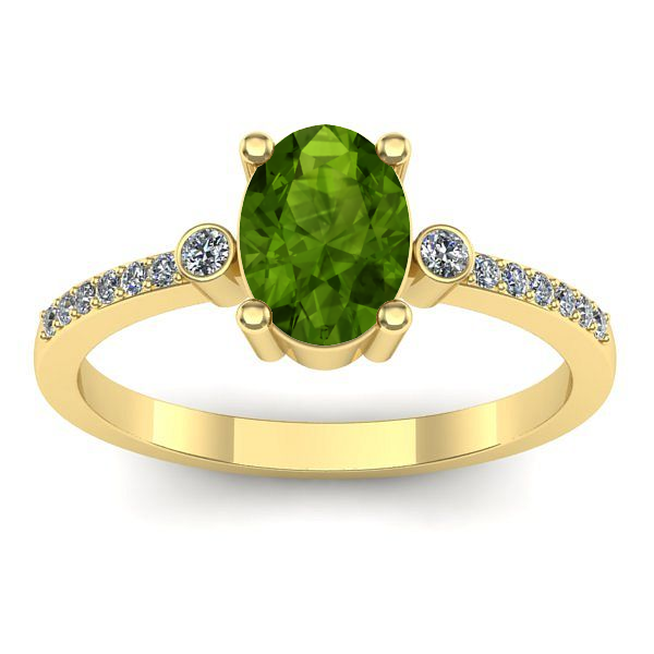 Inel de logodna cu peridot oval