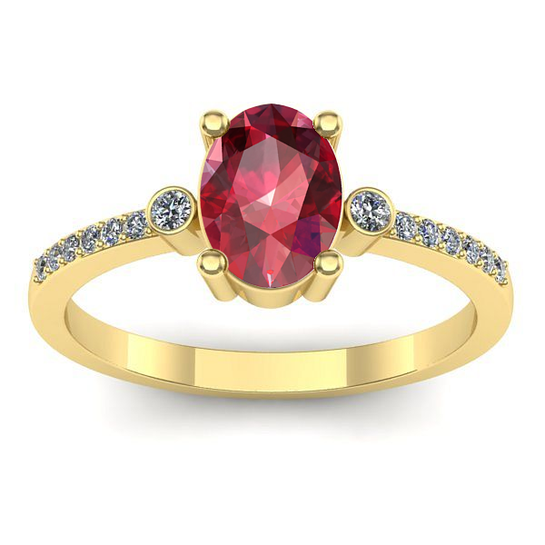 Inel de logodna cu rubin oval