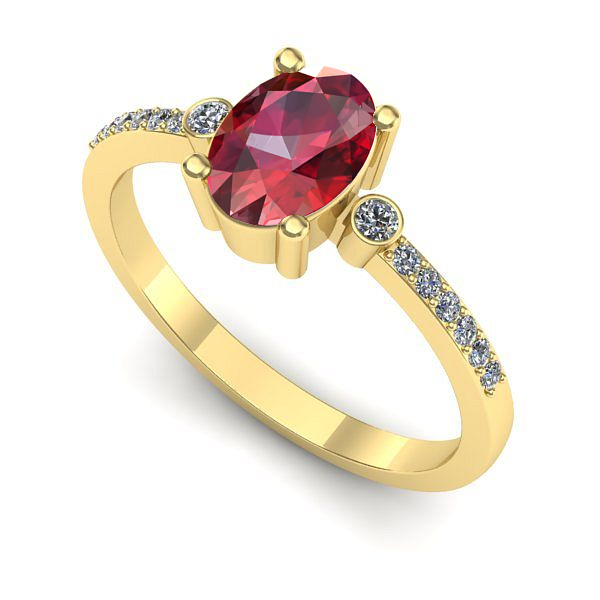 Inel din aur galben cu rubin