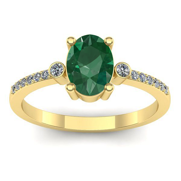 Inel logodna cu smarald oval