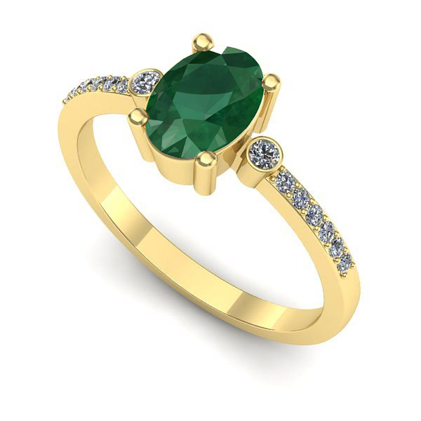 Inel din aur galben cu smarald