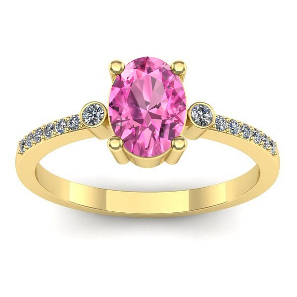 Inel logodna cu safir roz oval