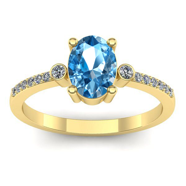 Inel de logodna cu topaz blue oval