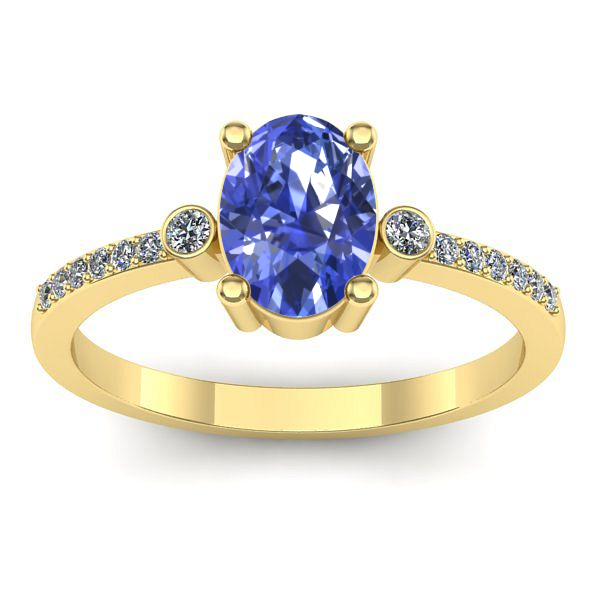 Inel cu tanzanit oval