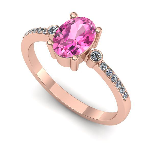 Inel din aur roz cu safir roz