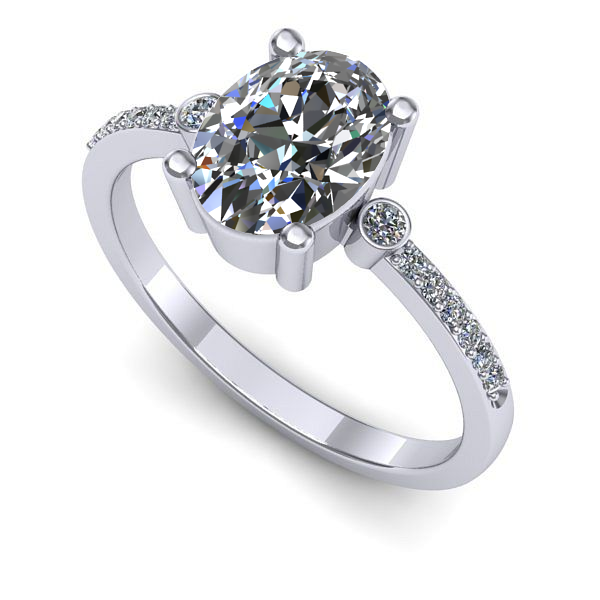 Inel de logodna din aur alb cu diamant de laborator