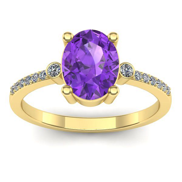 Inel de logodna cu ametist oval
