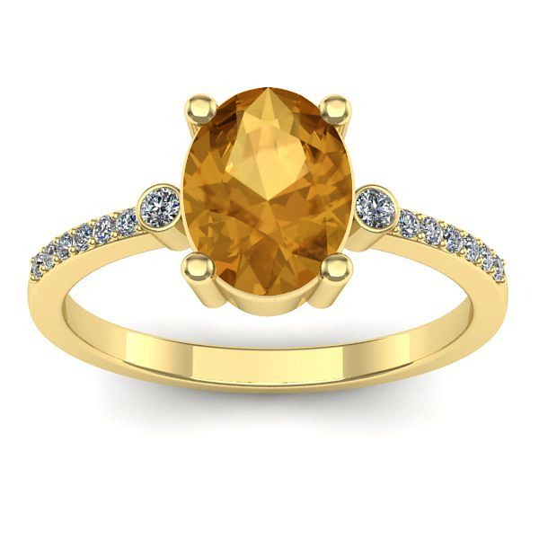 Inel cu citrin oval