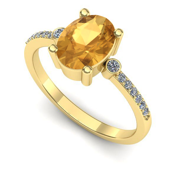 Inel din aur galben cu citrin