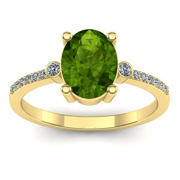 Inel de logodna cu peridot oval