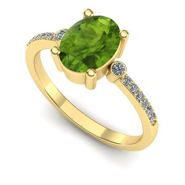 Inel din aur galben cu peridot