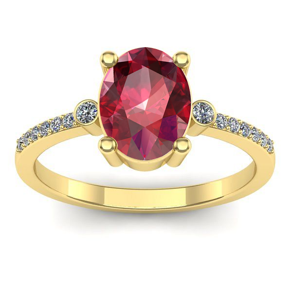 Inel de logodna cu rubin oval