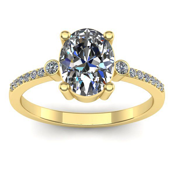 Inel de logodna cu safir alb oval