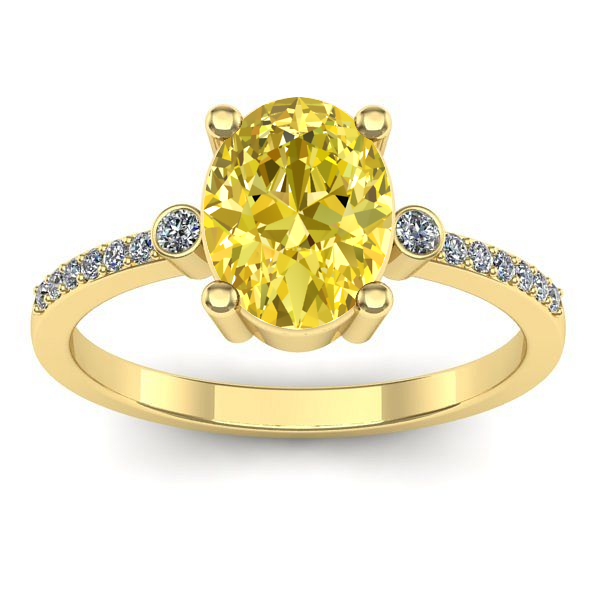 Inel logodna cu safir galben oval