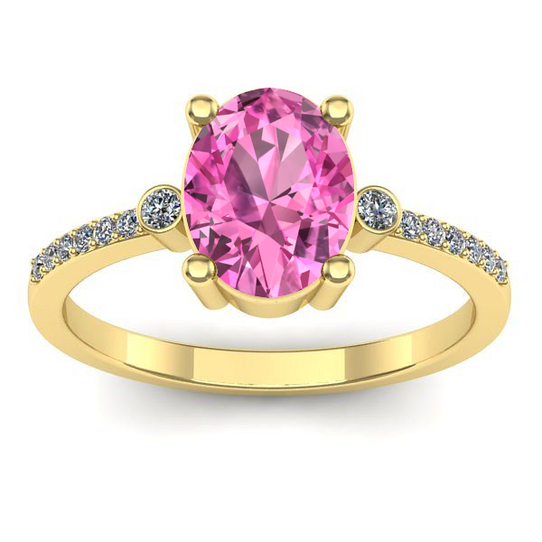 Inel logodna cu safir roz oval