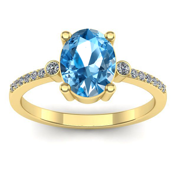 Inel logodna cu topaz blue oval