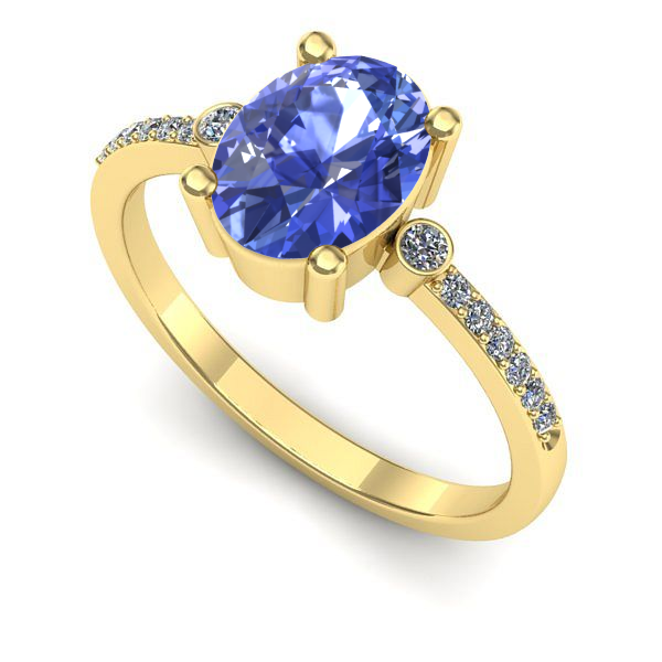 Inel din aur galben cu tanzanit