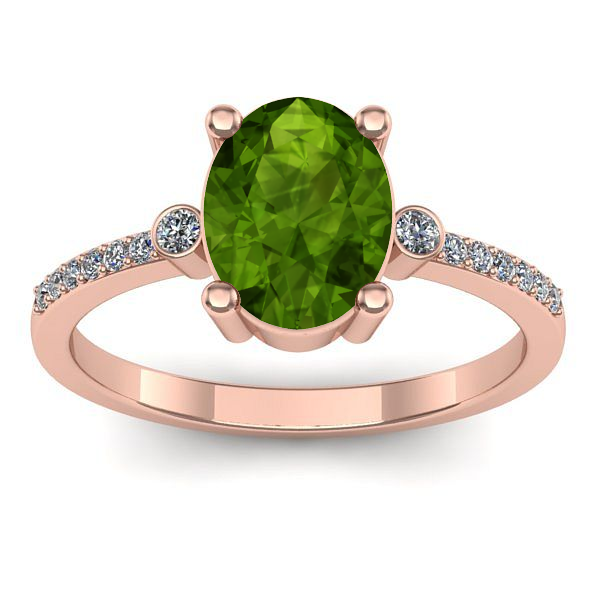 Inel de logodna cu peridot oval