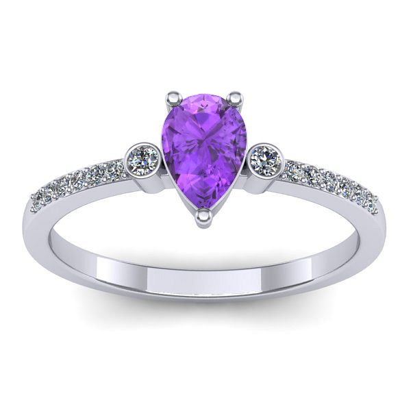 Inel logodna cu ametist lacrima