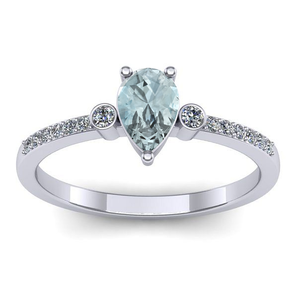 Inel cu aquamarin lacrima