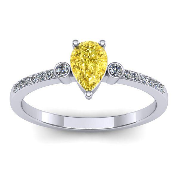 Inel cu safir galben lacrima